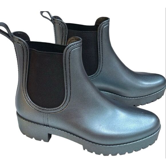 Jeffrey Campbell Metallic Blue Chunky Rainboots NWOB - Picture 2 of 7